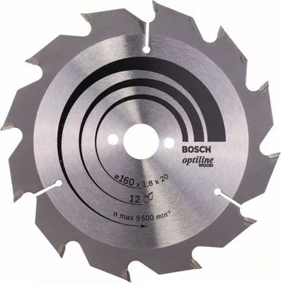 Image de Lame de scie circulaire 160 x 20 x 1,8mm pour le bois 12 dents - BOSCH - 2608641170