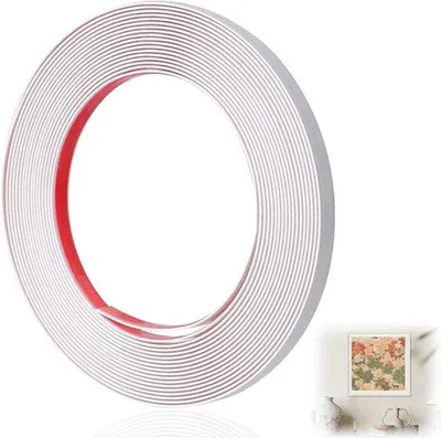 Image de Bandes de décoration adhésifs blancs - Ruban PVC de 7 mètres x 1 cm pour miroirs, murs et meubles