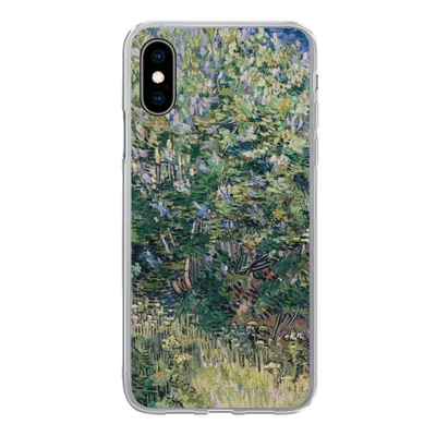 Produktbild von MuchoWow® Handyhülle Schutzhülle Hülle für iPhone X Fliederbusch - Vincent van Gogh Silikon Softcase Handy Hülle - Handyhülle
