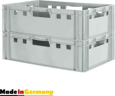 Produktbild von Fleischkiste E2 Fleischkiste Grau Fleischerkiste Fleischkisten Kiste Fleischkiste Eurobox Lebensmittelecht 60 x 40 Metzgerkiste Auswahl Kingpower, Anzahl:2