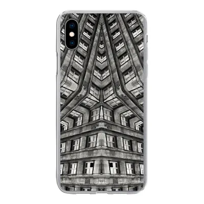 Produktbild von MuchoWow® Handyhülle Schutzhülle Hülle für iPhone Xs Kunst - Schwarz - Weiß - Psychedelisch Silikon Softcase Handy Hülle - Handytasche