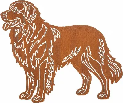Produktbild von Edelrost Hovawart - Rost Deko Hund Rostfigur Gartendeko für Draußen - stabile Metall Gartenfigur aus Stahl - Wetterfest für Beet Terrasse - 44x52cm