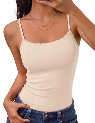 Produktbild von Damen-Spaghettitop – U-Ausschnitt – Beige