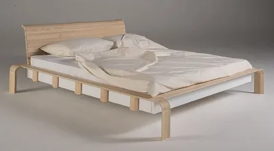 Produktbild von Casa Padrino Luxus Massivholz Doppelbett Naturfarben - Verschiedene Größen