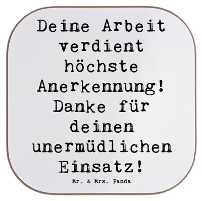 Produktbild von Mr. & Mrs. Panda Tischschoner Spruch Danke Pflegekraft - Weiß - Geschenk, Anerkennung, Tassen Untersetzer, Tassenuntersetzer, Holzuntersetzer, Pflegeberuf, Pflegepersonal