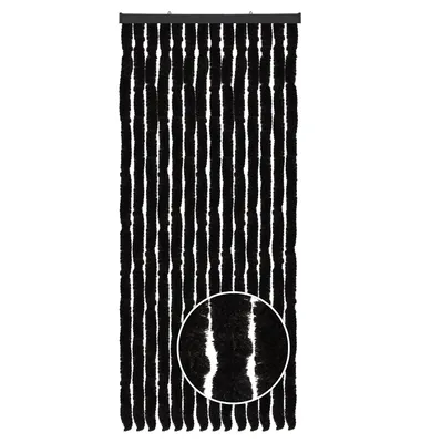 Image de Rideau en velours 56x185 bandes unies noir