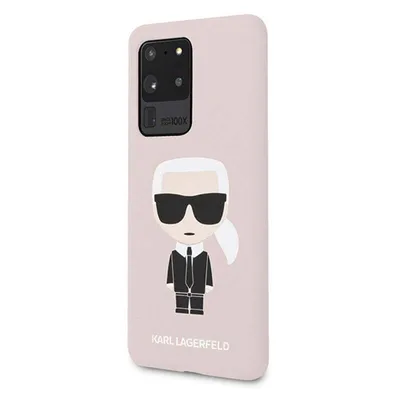 Productafbeelding van Karl Lagerfeld KLHCS69SLFKPI S20 Ultrag988 Hardcase, jasroze/roze siliconen, iconisch model