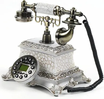 Produktbild von Retro Tischtelefon - Festnetztelefon - Wählscheibe - Rufnummernanzeige - Kunstharz - 24×27×16,5 cm - Deko für Zuhause/Büro