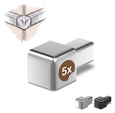 Produktbild von Dalsys 5x Endstück Quadratprofil 8mm Edelstahl gebürstet