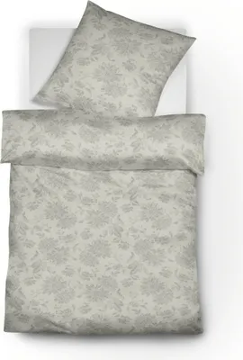Produktbild von Fleuresse Lech Edelflanell Bettwäsche 240x220 Blumen silber  604109-10