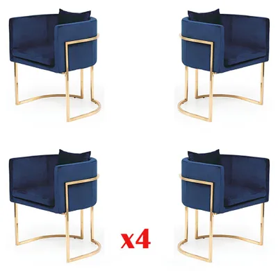 Produktbild von Stuhl 4x Polster Stuhl Fernseh Lounge Club Garnitur Sitz Sessel Ess Gruppe Neu