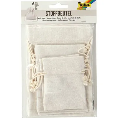 Produktbild von Folia 64101, Geschenkverpackungstasche, Weiß, Einfarbig, Baumwolle, Polyester, 6 Stück(e)
