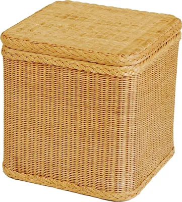 Produktbild von KRINES HOME Wäschekorb / Wäschetruhe aus Rattan mit stabilem Deckel / in der Farbe Honig -  in DE