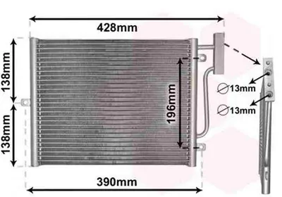 Image de VAN WEZEL Condensateur, climatisation Article : 74005038