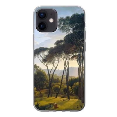Produktbild von MuchoWow® Handyhülle Schutzhülle Hülle für iPhone 12 Italienische Landschaft mit Zirbelkiefer - Hendrik Voogd - Kunst Silikon Softcase Handy Hülle - Schutzhülle