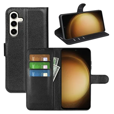 Immagine prodotto di Per Samsung Galaxy S24 Plus Smart Mobile Phone Case Nero Pelle finta Custodia Cover Case Book