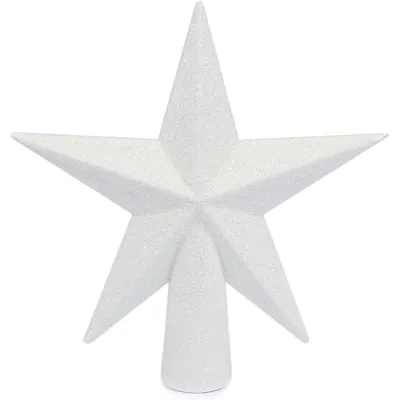 Immagine prodotto di Punta per albero di Natale, stella scintillante, 10,2 cm, bianca