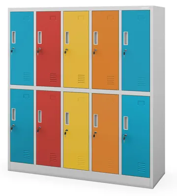 Immagine prodotto di Armadietto con scomparti Armadietto spogliatoio Armadietto con cassetti Armadietto spogliatoio con 10 scomparti Struttura in lamiera d'acciaio Verniciato a polvere 150 cm x 136 cm x 45 cm (A x L x P)