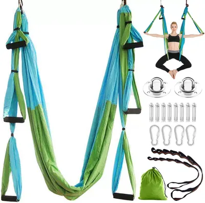 Produktbild von Yogagurte Beinstretcher, Yoga Hängematte Set, Aerial Yogatuch Zum Aufhängen für Tanzen, Stretching für GurtBallett & Gymnastik, bis 200 kg Belastbar
