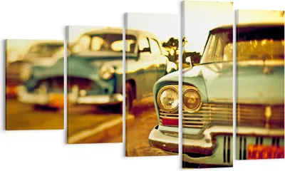 Produktbild von Bild auf Leinwand - Leinwandbild - Auto Kuba Klassiker - 100x60cm - Wand Bild - Wanddeko - Leinwanddruck - Bilder - Kunstdruck - Wanddekoration - Leinwand bilder - Wandkunst - EG100x60-3491