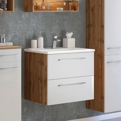Produktbild von Waschtisch Waschbecken Schrank Badschrank Badtisch Badmöbel "Livorno I"