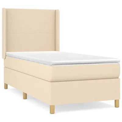 Produktbild von Boxspringbett mit Matratze Creme 90x200 cm Stoff