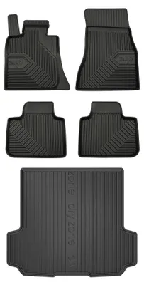 Productafbeelding van Rubberen automatten + kofferbakmat voor BMW Seria 6 Gran Turismo G32 2017-2023 (liftback) – 5-delig, zwart, op maat – Wielganizator