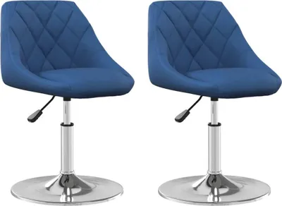 Produktbild von vidaXL Esszimmerstühle 2 Stk. Drehbar Blau Samt