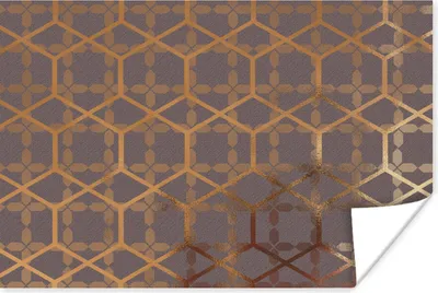 Produktbild von MuchoWow® Poster Muster - Lila - Gold 120x80 cm - Bilder