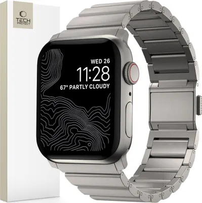 Produktbild von Tech-Protect Stahlband Apple Watch 4 / 5 / 6 / 7 / 8 / 9 / Se / Ultra 1 / 2 (42 / 44 / 45 / 49 Mm) Titan