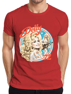 Produktbild von Dolly Parton 72 Country Musik Sängerin Legende Retro Nashville Herren T-Shirt, Rot, S