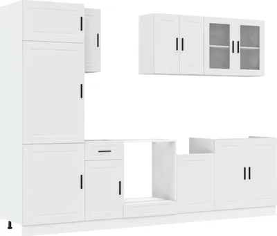 Produktbild von vidaXL 8-tlg. Küchenschrank-Set Porto Weiß Holzwerkstoff