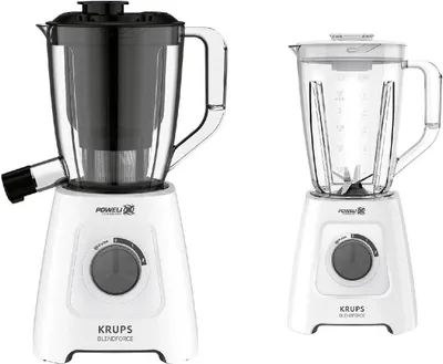 Zdjęcie produktu dla KRUPS Standmixer Blendforce 2in1 Mixen/Pressen weiß/grau