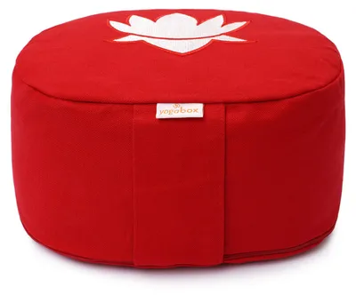 Produktbild von yogabox Yogakissen oval Lotus Stick BASIC - rot 28 x 23 x 13 cm Buchweizenschalen