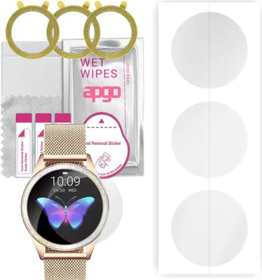 Produktbild von apgo 3 Stück Schutzfolie, klar, kompatibel mit G.Rossi G.RSWBF1-4D1-2 SW017 Smartwatch, Hydrogel Displayschutzfolie mit Positionierhilfe, Displayfolie, robust und kratzfest