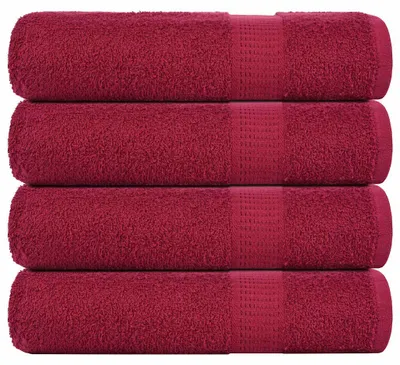 Zdjęcie produktu dla Ręczniki vidaXL FROGN, 4 szt., kolor bordowy, 50 x 100 cm, 360 g/m²