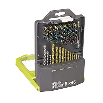 Produktbild von RYOBI – 46-teiliges gemischtes Zubehörset: Beton- und Metallbohrer + 31 25-mm-Bohrer (PH/PZ/SL/HEX/T/TX/SQ) – RAK46MIX