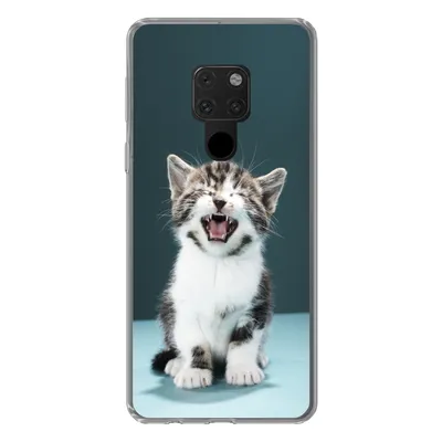 Produktbild von MuchoWow® Handyhülle Schutzhülle Hülle für Huawei P40 Lite Katze - Kätzchen - Miau Silikon Softcase Handy Hülle - Handy