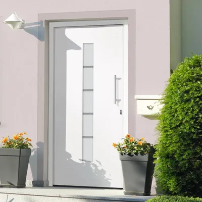 Produktbild von The Living Store Haustür Aluminium und PVC Weiß 100x210 cm