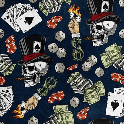 Produktbild von Royal Samt Stoff Polyester Zum Nähen - Motiv Glücksspiel