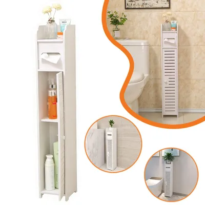 Produktbild von Badezimmerschrank, Kleines Aufbewahrungseinheit, Badschrank, Freistehender Badezimmer-Aufbewahrungsregal, Mehrzweck-Aufbewahrungsschrank
