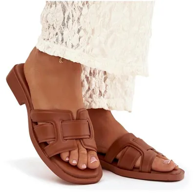 Zdjęcie produktu dla Klapki Damskie Na Płaskim Obcasie Camel Lorania 38