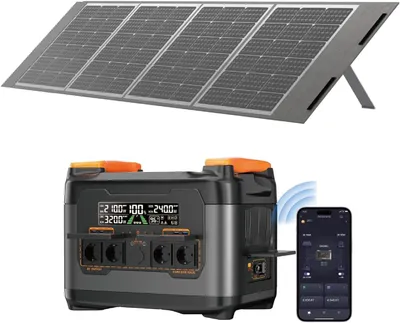 Produktbild von Stromerzeuger 2400W (4500W Spitze)  Tragbare Powerstation,2048Wh LiFePO4-Akku,mit Solarpanel Set