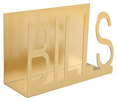 Briefablage aus Metall, Schreibtisch-Organizer, Gold