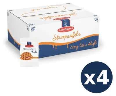 Produktbild von Daelmans Karamell-Stroopwafeln Midi 4er-Bundle, 600 Stück einzeln verpackt