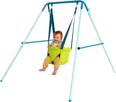 Zdjęcie produktu dla TP Toys | Huśtawka dla dzieci - Metalowa - Zielona - Składana - Bezpieczna i wygodna - Do użytku wewnątrz i na zewnątrz