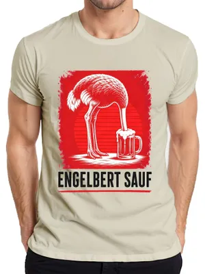 Productafbeelding van Engelbert Sauf Strauss Vogel Bier Handwerker Malle Party T-shirt voor heren, naturel, maat 3XL