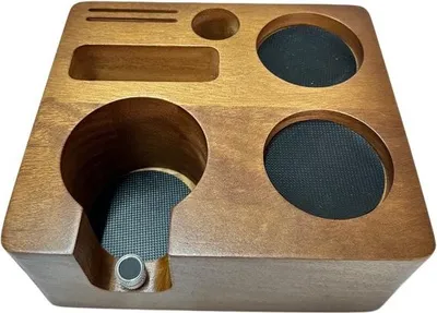 Produktbild von Kaffeestampfer für 58-mm-Siebträger, Tamper und Dispenser, Espressostampfer, multifunktionaler Kaffeestampferständer aus Holz