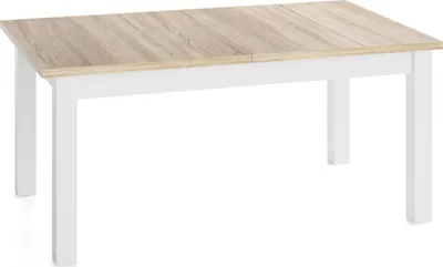Produktbild von Esstisch Ausziehbar Rechteckig XXL Groß – Verlängerbar Wohnzimmertisch Küchentisch für 10 personen - 160 × 90 cm bis 240 cm – Weiße Holzbeine – Hergestellt in EU – Eiche Sonoma Hellbraun