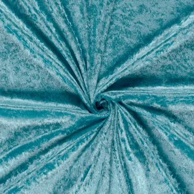 Produktbild von Samtstoff 0,5m Schritte - Meterware 147 cm breit – Velvet Stoff viele Farben | Dekostoff, Polsterstoff & Nähstoff 204 Aqua